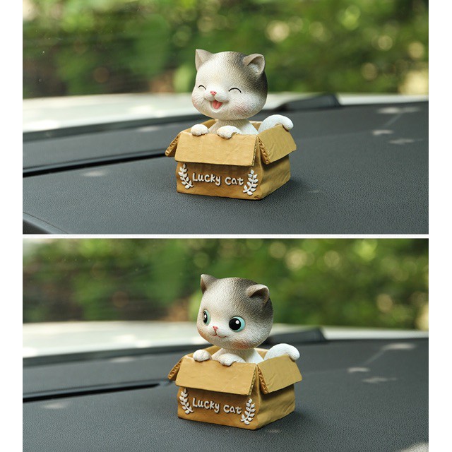 Decor mèo lucky cat dễ thương trang trí taplo ô tô, phụ kiện xe hơi sáng tạo, hoặc để bàn làm việc có tặng kèm sáp thơm