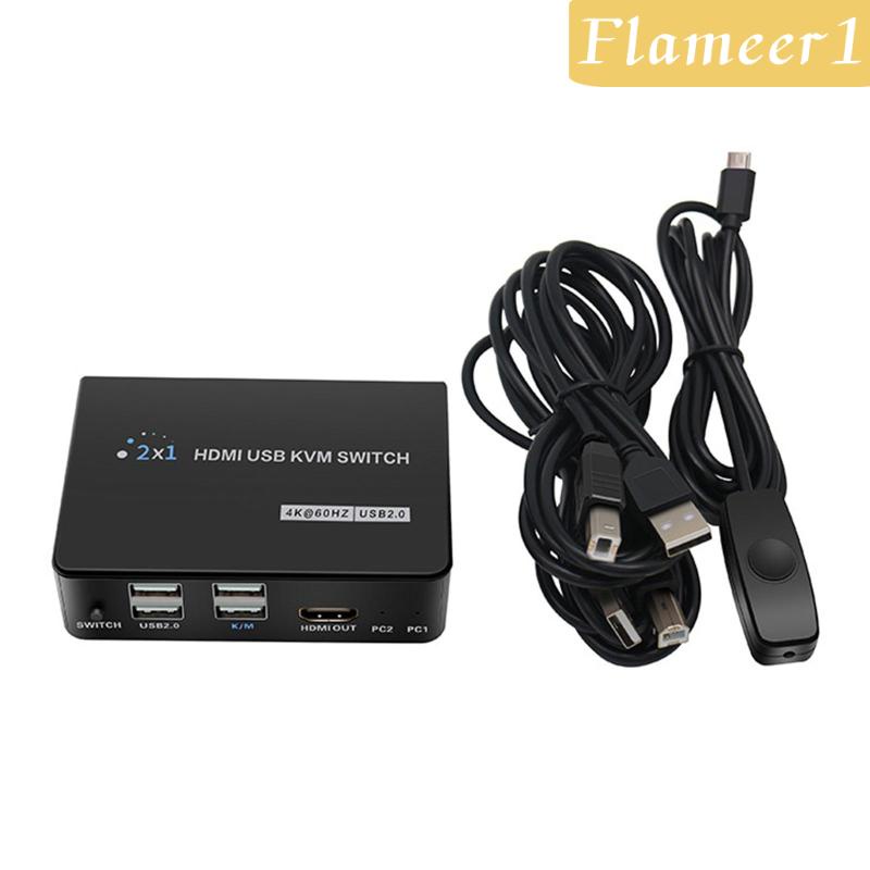[Flameer1] Công tắc 4K KVM 2 cổng để chia sẻ 2 PC 1 Bộ bàn phím chuột Máy in | BigBuy360 - bigbuy360.vn
