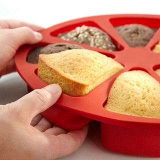 Khuôn Silicone Làm Bánh Hình Tròn 8 Tam Giác Ngăn Tiện Dụng Chịu Nhiệt Chống Dính Làm Bánh Bông Lan,Mousse,Thạch