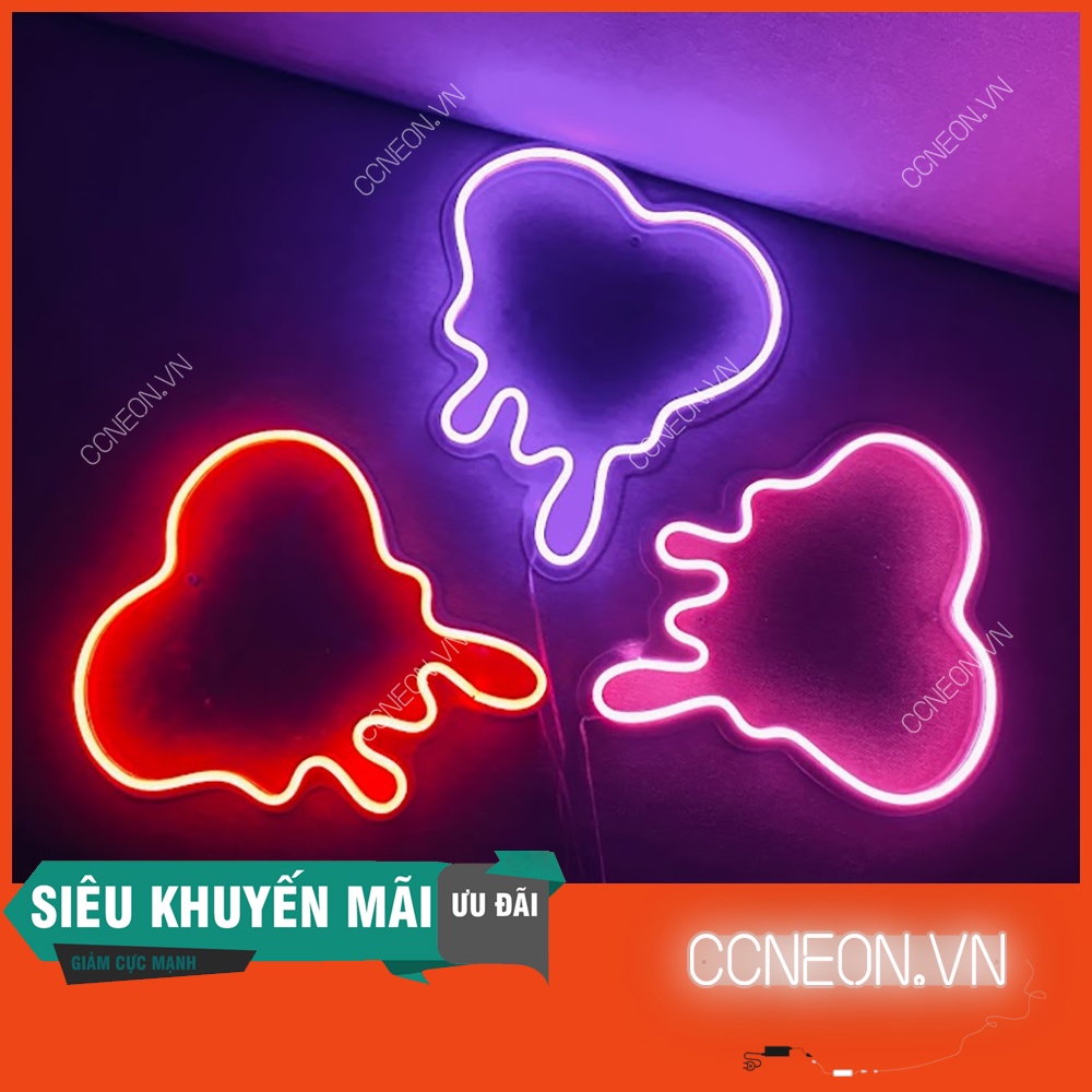 [kèm quà tặng] Đèn Trang Trí Led Neon Sign Trái Tim Tan Chảy [27x25 cm] | Quà tặng cực chất| Đèn trang trí phòng ngủ