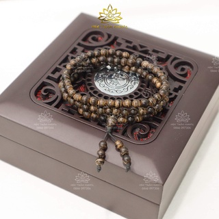 Vòng Tay Trầm Hương Chuỗi Tràng 108 Hạt 4mm Trầm Sánh Chìm - Mộc Trầm Hương MTH
