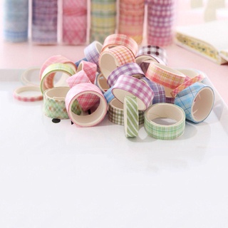 MEGOCE 6 cuộn / hộp Băng che mặt Lưới Washitape Kawaii DIY Nhật ký Nhãn dán
