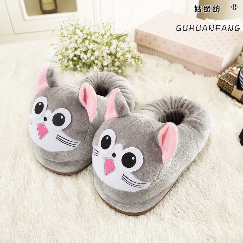 SY3 Pikachu Minions Kumamon Mùa Đông Trong Nhà Nhà Hoạt Hình Bông Dép Nữ Sinh Ký Túc Xá Dễ Thương Giày Ấm Áp YS3