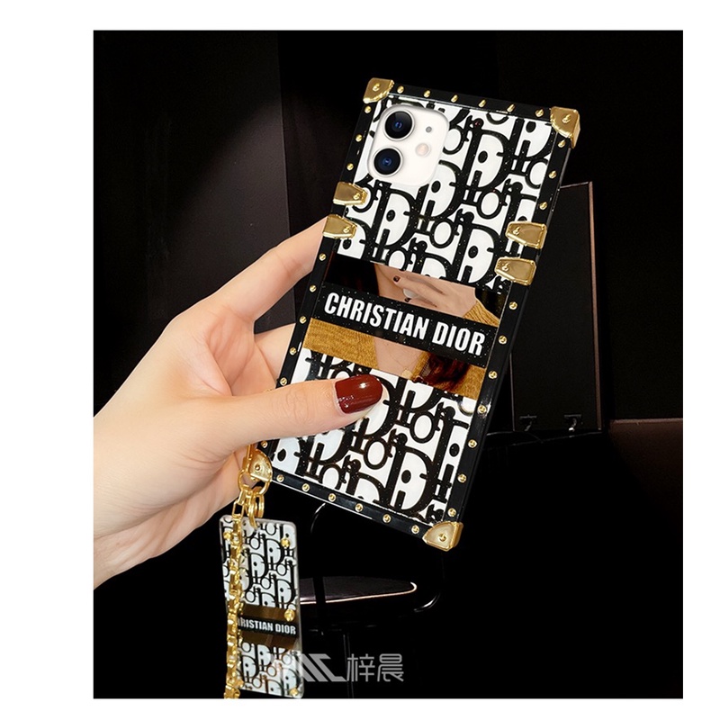 Dành Cho iPhone 17 16 15 14 PRO MAX 12 13 mini 11 Pro Max 13 12 Pro Max X Xs Max XR 14 15 16 Plus Chữ In Gương Kim Loại Mặt Dây Chuyền Điện Thoại