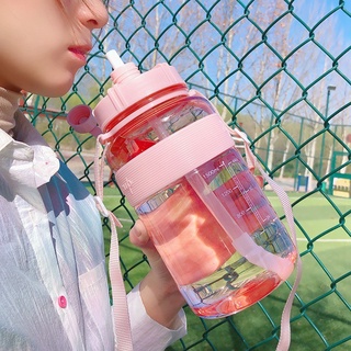 Bình Đựng Nước Kèm Ống Hút Có Dây Quai Đeo Thể Thao, Du Lịch Cute 88322 Mienphivanchuyen