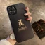 Ốp điện thoại họa tiết gấu kim loại ba chiều thích hợp cho iPhone 13 Pro Max I13 13pro 11 Pro Max I11 12pro 12 Pro Max