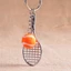 ZENZON Tennis Vợt Móc Khóa Mô Phỏng Dễ Thương Móc Chìa Khóa Xe Móc Chìa Khóa Kim Loại 6 Màu Bóng Tennis
