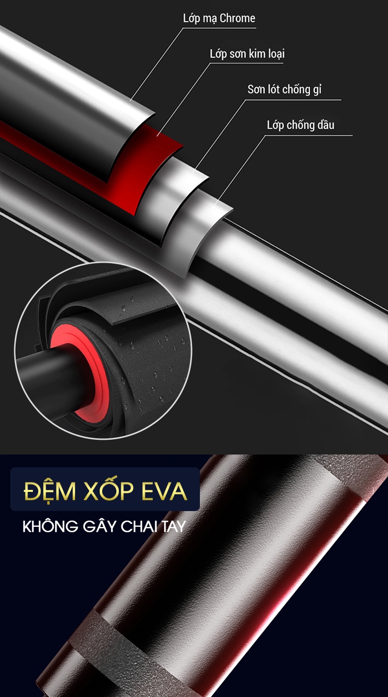 Mô tả Thanh xà đơn gắn cửa, xà đơn treo tường GoodFit chịu lực 200kg, chốt khóa chông trượt tập luyện tại nhà GF201PU - 6