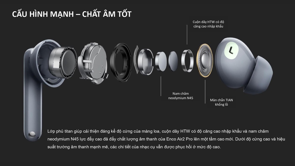 Mô tả Tai Nghe Bluetooth Không dây OPPO Enco Air 2 Pro | Hiệu Ứng Âm Thanh Enco Live | Chống ồn chủ động - Hàng chính hãng - 2