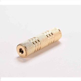 Jack nối 2 đầu 3.5 mm audio 2 đầu cái bằng hợp kim màu vàng