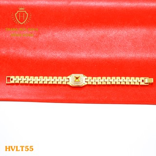 Lắc Tay, Vòng Tay Nữ Đồng Hồ Đính Đá Xi Mạ Vàng Non Cao Cấp - Trang Sức Hava Hong Kong - HVLT55