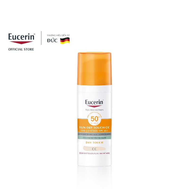 Kem chống nắng kiềm dầu, có màu Eucerin Sun Dry Touch CC Oil Control SPF50+ 50ml