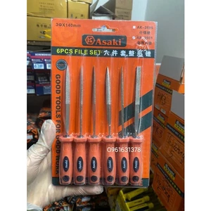 Bộ 6 dũa mài kim loại hợp kim đa năng chính hãng Asaki 5x180mm ,AK-3903, 4x160mm, AK-3902, 3x140mm AK-3898