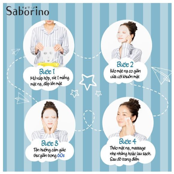 Ảnh Mặt Nạ Dưỡng Ẩm Làm Sáng Da Buổi Sáng Saborino Morning Facial Sheet Mask 3
