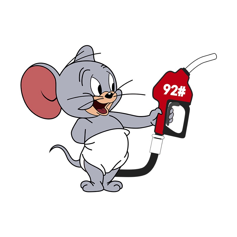 Cổng sạc ô tô hl hình dán nắp bình xăng có nhắc nhở số dầu hình dán ô tô 95 # hình mèo và chuột sáng tạo được cá nhân hóa với hình dán nắp dầu chống thấm nước 92