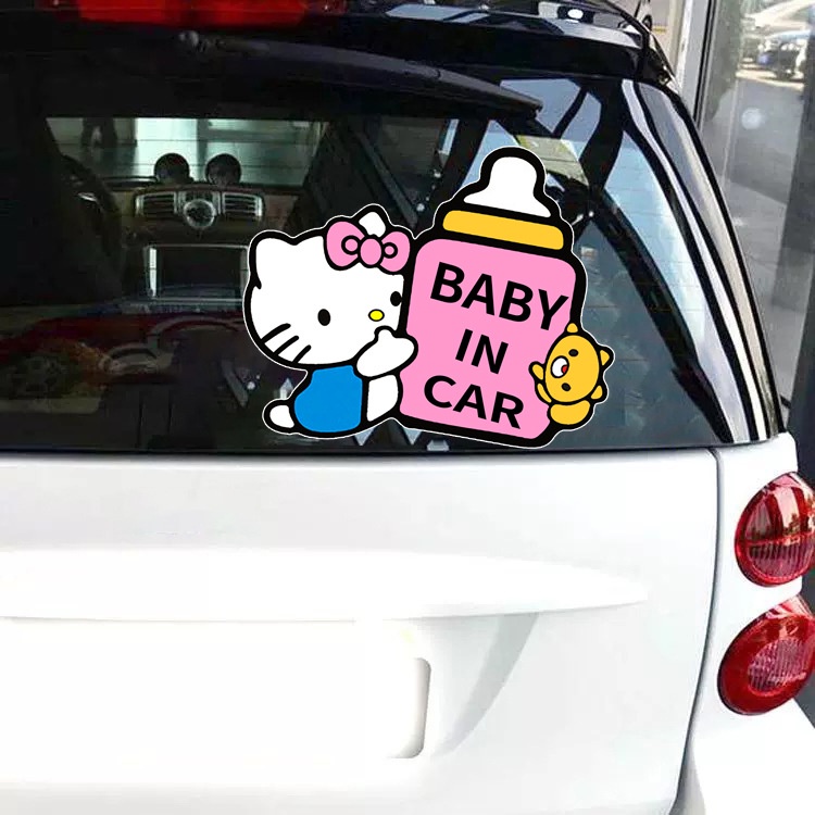 Hl hello kitty car sticker baby in car car car cartoon car sticker waterproof