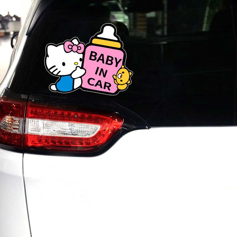 Hl hello kitty car sticker baby in car car car cartoon car sticker waterproof