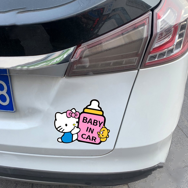 Hl hello kitty car sticker baby in car car car cartoon car sticker waterproof