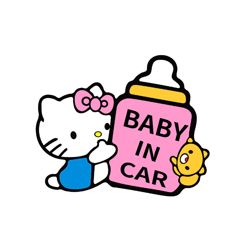 Hl hello kitty car sticker baby in car car car cartoon car sticker waterproof