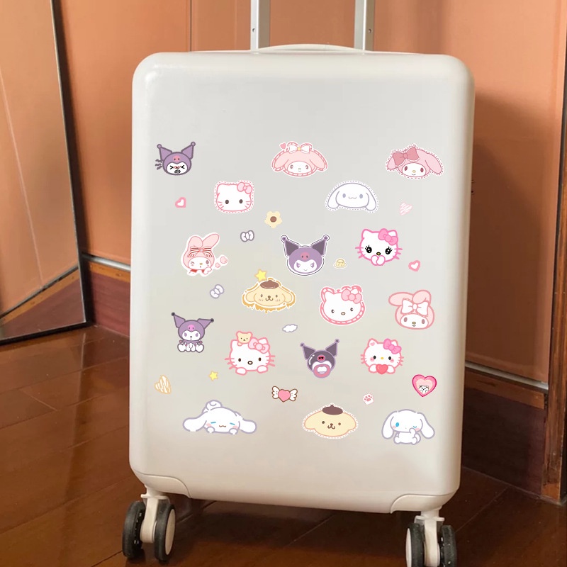 HL Kuromi Sanrio hoạt hình dán chống nước trang trí xe máy, điện thoại, Kitty, chó tai lớn