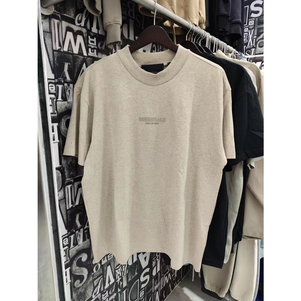 * * * * Áo Thun Cotton Tay Ngắn Cổ Tròn In Chữ Realhooting * * * Hàng Có Sẵn FEAR OF GOD Essentials