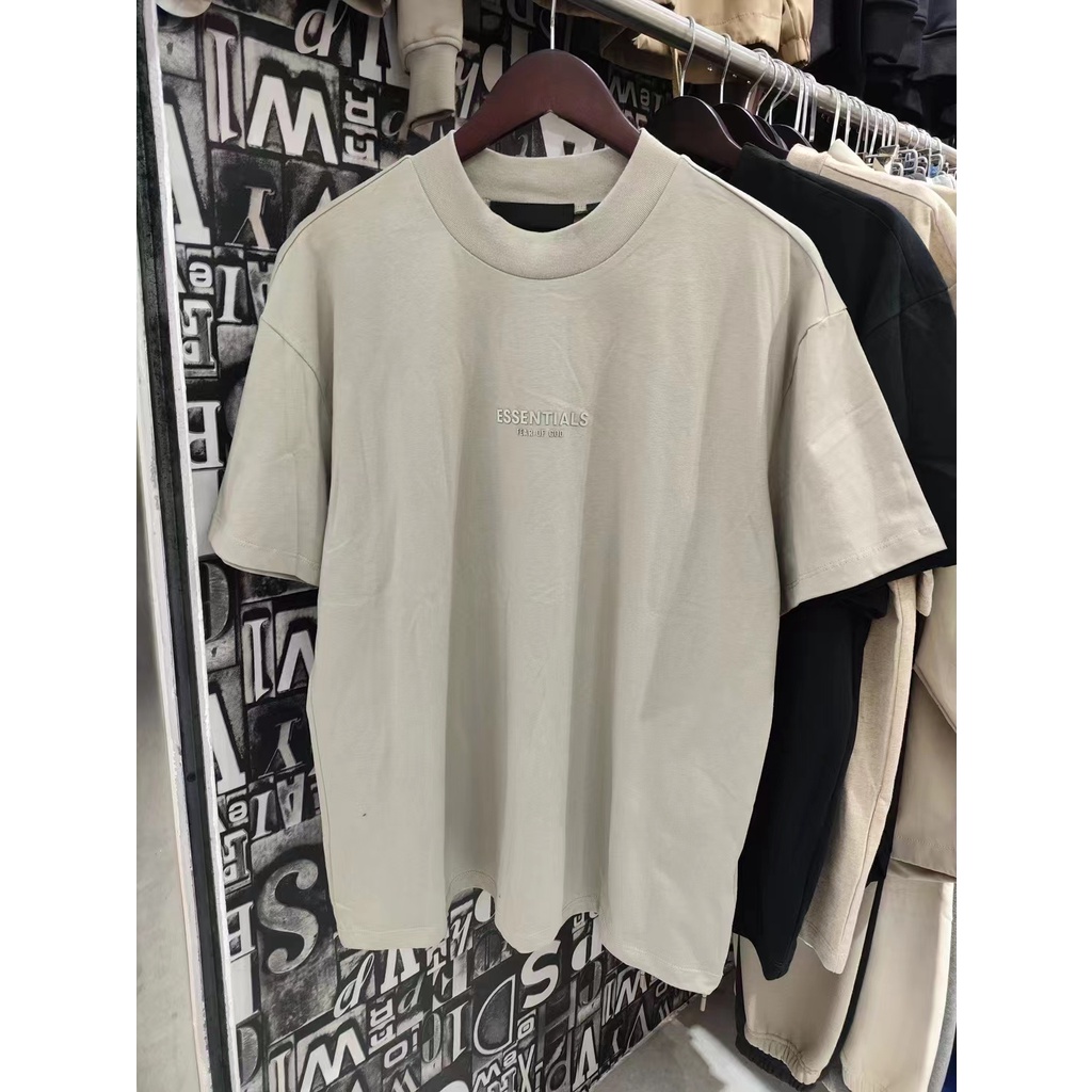 * * * * Áo Thun Cotton Tay Ngắn Cổ Tròn In Chữ Realhooting * * * Hàng Có Sẵn FEAR OF GOD Essentials