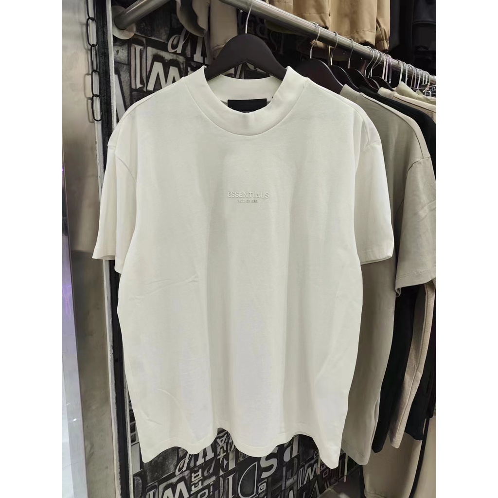 * * * * Áo Thun Cotton Tay Ngắn Cổ Tròn In Chữ Realhooting * * * Hàng Có Sẵn FEAR OF GOD Essentials