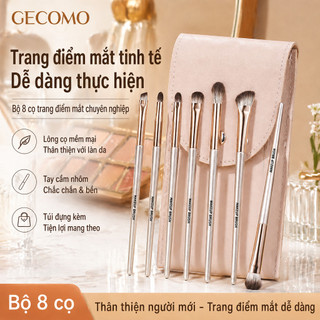 GECOMO Bộ Cọ Trang Điểm Mắt 8 Món Chuyên Nghiệp Kèm Túi Đựng Da PU Di Động - Hot Trend Makeup
