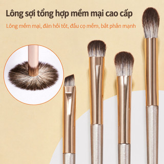 GECOMO Bộ Cọ Trang Điểm Mắt 8 Món Chuyên Nghiệp Kèm Túi Đựng Da PU Di Động - Hot Trend Makeup