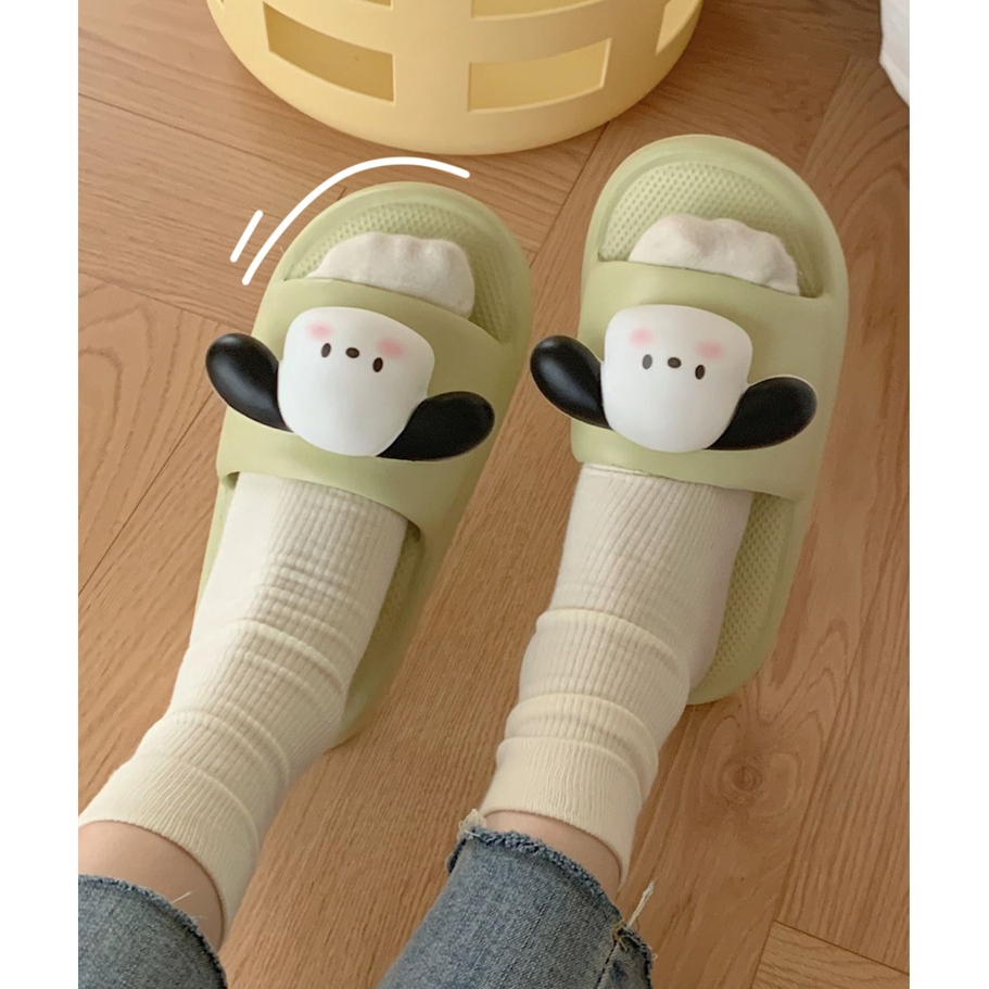 Cặp Đôi Chó Con Dép Đi Trong Nhà Dép Gia Đình Dép Đi Bằng EVA Nhẹ Chống Mài Mòn Phòng Tắm Tắm Tắm Chống Trơn Trượt Dép Size Lớn Dép Thường Ngày