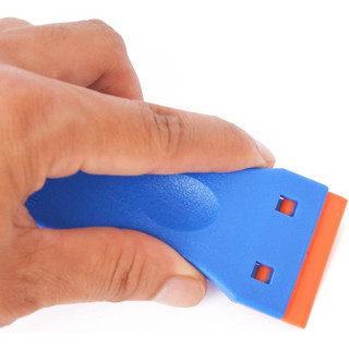Dụng cụ cạo dao cạo bằng nhựa 1,5 inch với 10 lưỡi dao nhựa hai cạnh để loại bỏ nhãn đề can dán trên kính Windows (Màu xanh)