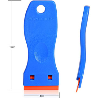 Dụng cụ cạo dao cạo bằng nhựa 1,5 inch với 10 lưỡi dao nhựa hai cạnh để loại bỏ nhãn đề can dán trên kính Windows (Màu xanh)