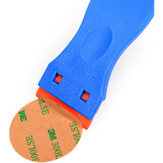 Dụng cụ cạo dao cạo bằng nhựa 1,5 inch với 10 lưỡi dao nhựa hai cạnh để loại bỏ nhãn đề can dán trên kính Windows (Màu xanh)