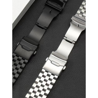 SEIKO Dây Đeo Đồng Hồ Bằng Thép Không Gỉ 18mm 20mm 22mm 24mm 26mm Màu Bạc Và Đen Cao Cấp