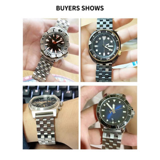 SEIKO Dây Đeo Đồng Hồ Bằng Thép Không Gỉ 18mm 20mm 22mm 24mm 26mm Màu Bạc Và Đen Cao Cấp