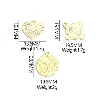 Set 10 Mặt Dây Chuyền Tráng Men Hình Trái Tim / Tròn / Không Đối Xứng Làm Trang Sức DIY