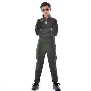 Trẻ Em Không Lực Tiêm Kích Phi Công Trang Phục Bé Trai Halloween Mỹ Top Súng Quân Đội Phi Công Xanh Đồng Phục Hóa Trang Áo liền quần Cha Mẹ-Con Trò Chơi Tiệc Gia Đình Phi Hành Gia Spaceman Trang Phục Phù Hợp Với