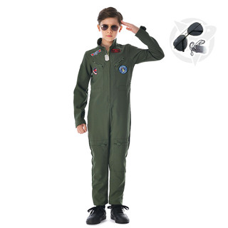 Trẻ Em Không Lực Tiêm Kích Phi Công Trang Phục Bé Trai Halloween Mỹ Top Súng Quân Đội Phi Công Xanh Đồng Phục Hóa Trang Áo liền quần Cha Mẹ-Con Trò Chơi Tiệc Gia Đình Phi Hành Gia Spaceman Trang Phục Phù Hợp Với