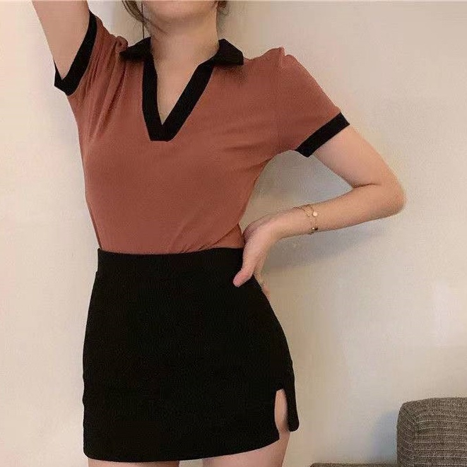 Áo Thun Tay Ngắn Màu Sắc Thời Trang Mùa Hè Quyến Rũ Cho Nữ