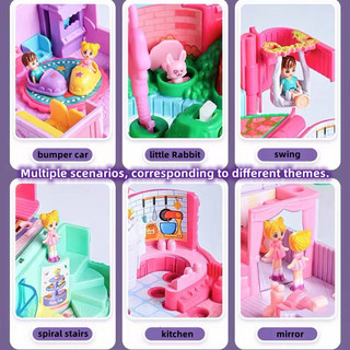Shopkin Bộ Đồ Chơi Nhà Búp Bê Công Chúa Quán Cà Phê / Cửa Hàng / Mua Sắm / Trường Học Bất Ngờ Cho Bé Gái