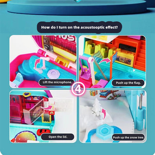 Shopkin Bộ Đồ Chơi Nhà Búp Bê Công Chúa Quán Cà Phê / Cửa Hàng / Mua Sắm / Trường Học Bất Ngờ Cho Bé Gái
