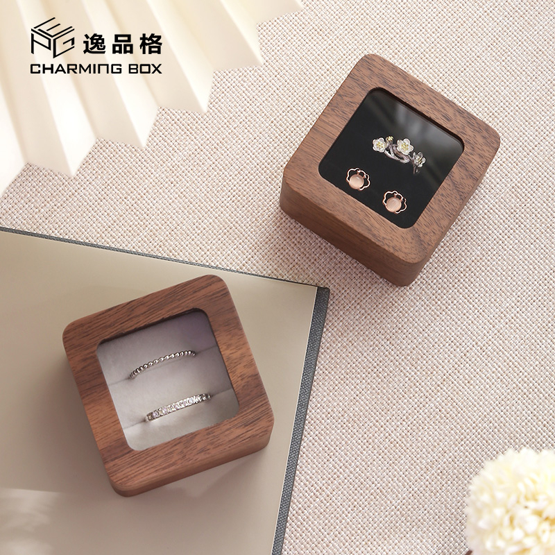 CASEGRACE Hộp Đựng Trang Sức Hạt Óc Chó Retro Đựng Trang Sức Bông Tai Vòng Tay