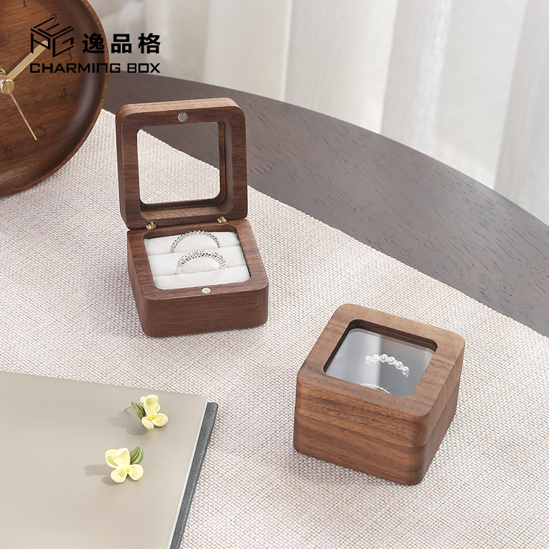 CASEGRACE Hộp Đựng Trang Sức Hạt Óc Chó Retro Đựng Trang Sức Bông Tai Vòng Tay