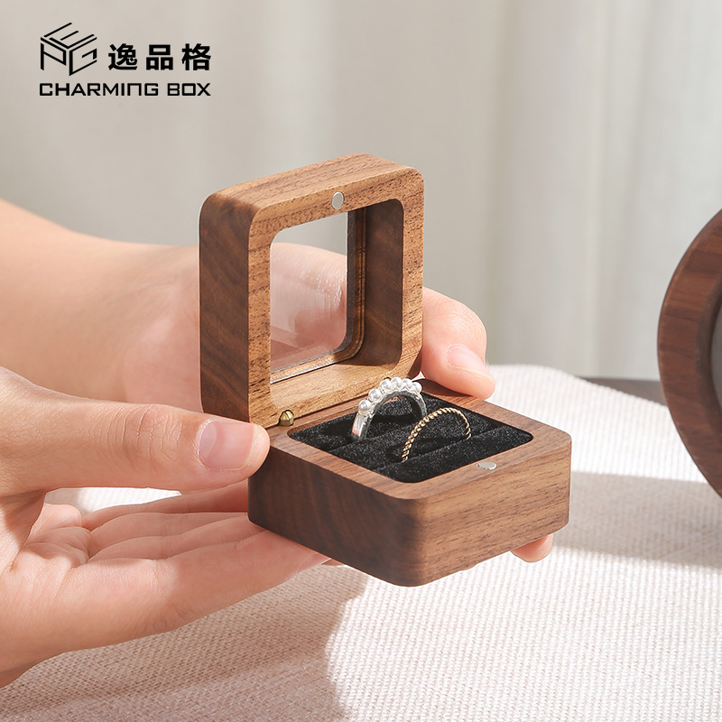 CASEGRACE Hộp Đựng Trang Sức Hạt Óc Chó Retro Đựng Trang Sức Bông Tai Vòng Tay