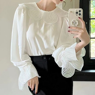 Áo Sơ Mi Nữ Dài Tay Dáng Rộng Phong Cách Hàn Quốc Baju Baju Wanita Lengan Panjang Hàng Mới Có Sẵn