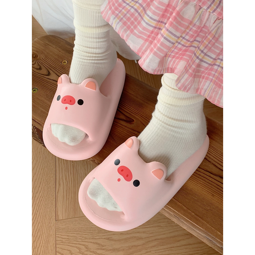 Dép Piggy Dễ Thương Dép Đế Dày Cao Cấp Đế Mềm Trong Nhà Dép Gia Đình Dép Dẹt EVA Nhẹ Chống Mài Mòn Phòng Tắm Tắm