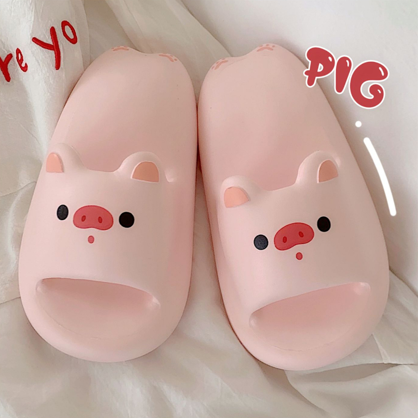Dép Piggy Dễ Thương Dép Đế Dày Cao Cấp Đế Mềm Trong Nhà Dép Gia Đình Dép Dẹt EVA Nhẹ Chống Mài Mòn Phòng Tắm Tắm
