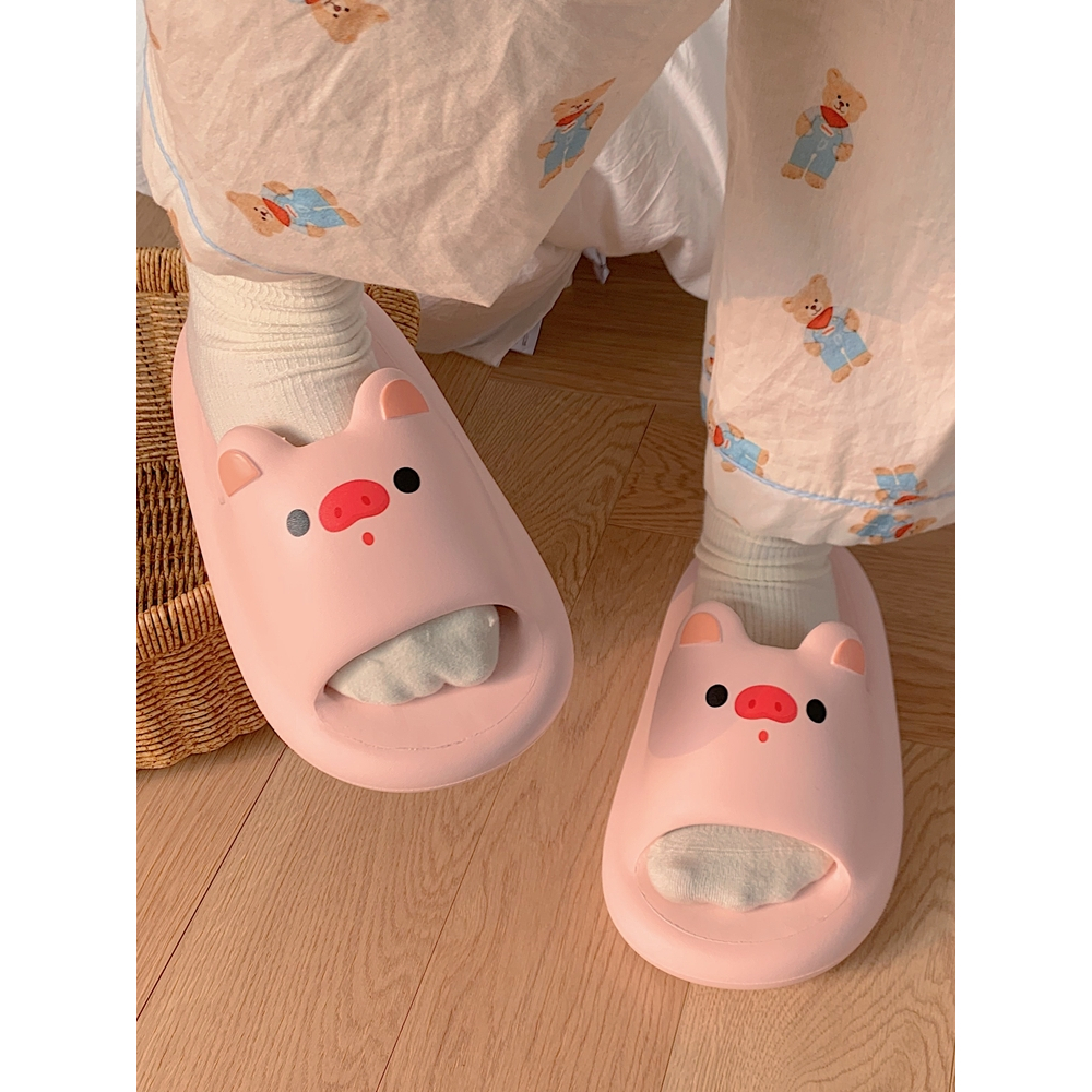 Dép Piggy Dễ Thương Dép Đế Dày Cao Cấp Đế Mềm Trong Nhà Dép Gia Đình Dép Dẹt EVA Nhẹ Chống Mài Mòn Phòng Tắm Tắm