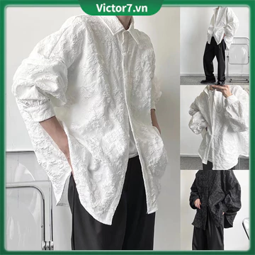 Áo Sơ Mi nam Unisex Màu Trơn In Họa Tiết Bắt Sáng Phong Cách Hàn Quốc Plus Size Cho Nam Nữ Áo Sơ Mi Tay Dài Dáng Rộng Họa Tiết Sọc Caro Màu Cà Phê Phong Cách Hàn Quốc Thời Trang Xuân Thu Cho Nam Và Nữ