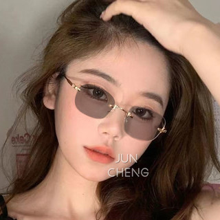 Photochromic Chống Bức Xạ Không Khung Kính Dành Cho Nữ Không Vành Chuyển Đổi Sắc Thái Không Khung Kính Mắt Máy Tính Kính Mắt Chống Ánh Sáng Xanh Glare 2 Trong 1 Kính Mát Khung Kim Loại